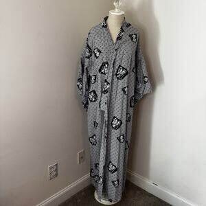 Joli Japanese Yukata Kimono Robe Mens 55" Navy White No Belt Damage Read